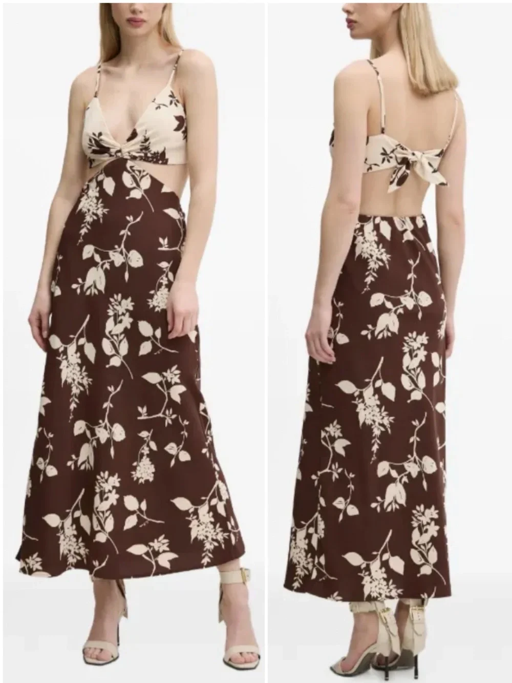 ABERCROMBIE &‎ FITCH Women’s Size SP Petite Brown Julia Slip Cutout Maxi Dress